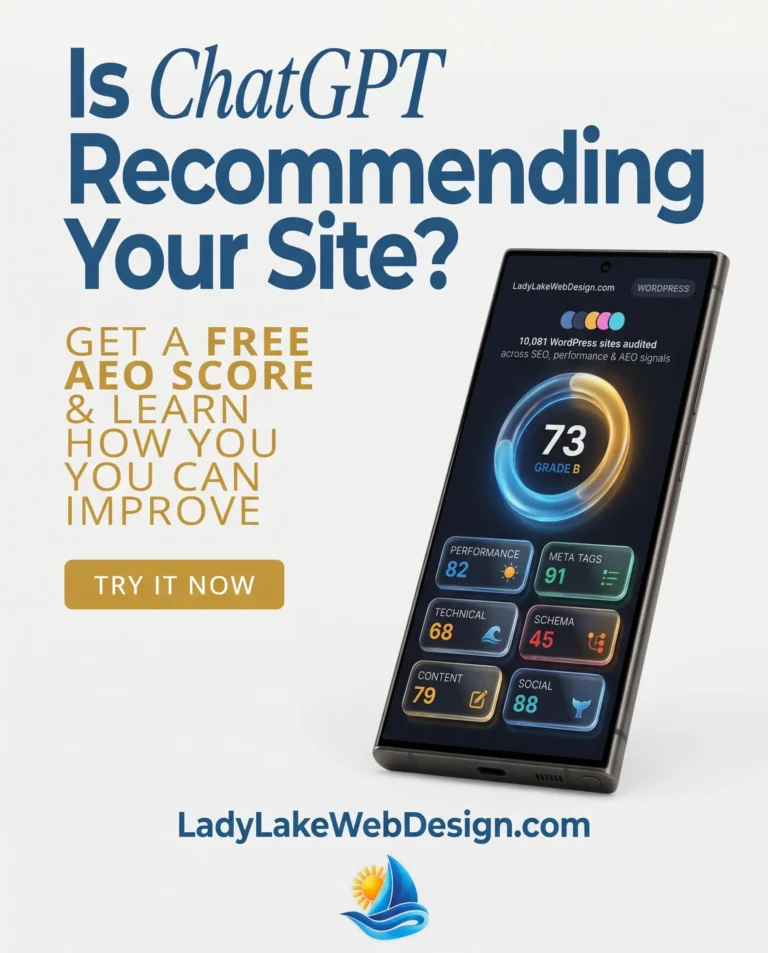 Free AEO score lady lake web design call 321 305 1651