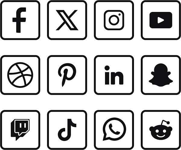 social media icons group